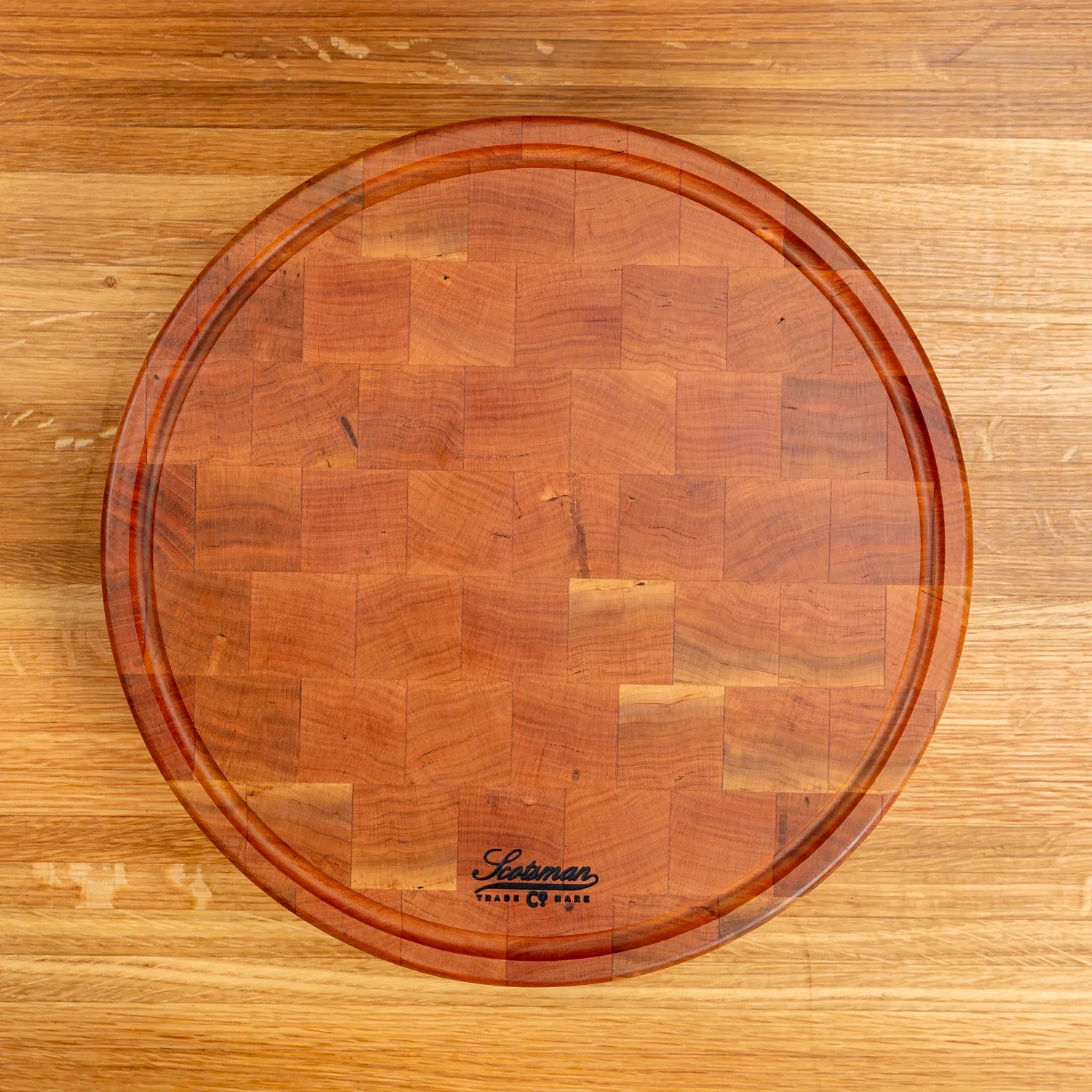 Cherry End Grain Round Butcher Block with Juice Groove - Image 3