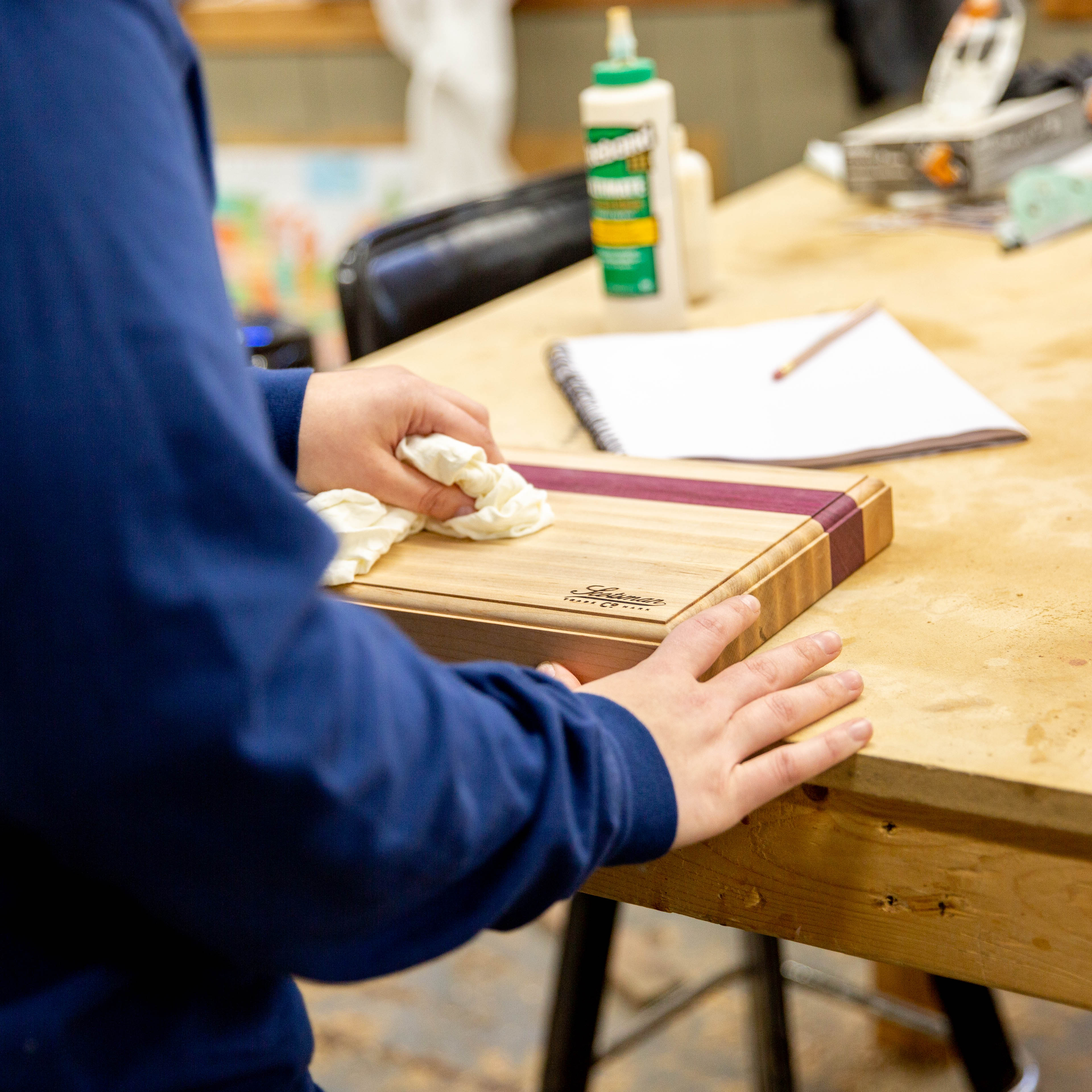 Maple & Purple Heart Classic Butcher Block - Image 3